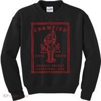 Crawfish Crew Breaux Bridge Retro Cajun Seafood Kids Sweatshirt thumb 0