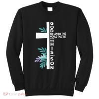 Christian Cross Bible Faith Quote John 316 Sweatshirt thumb 0