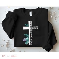 Christian Cross Bible Faith Quote John 316 Sweatshirt thumb 2