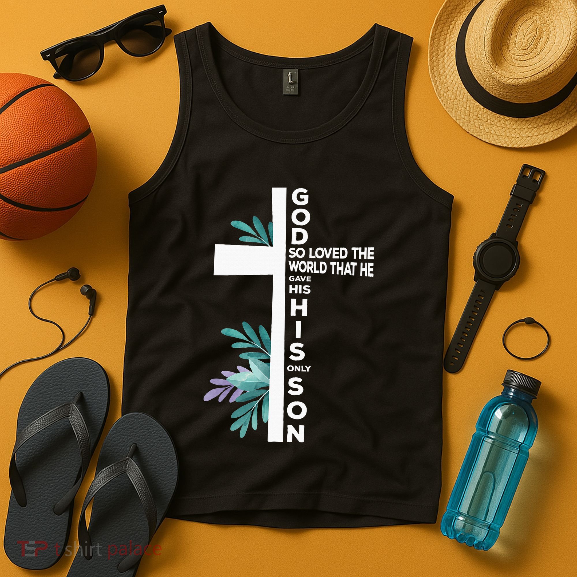 Christian Cross Bible Faith Quote John 316 Tank Top