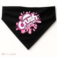 Crush Cancer Breast Cancer Awareness USA-Made Doggie Bandana thumb 0