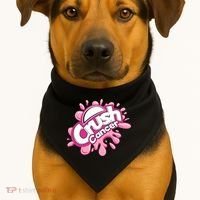 Crush Cancer Breast Cancer Awareness USA-Made Doggie Bandana thumb 1