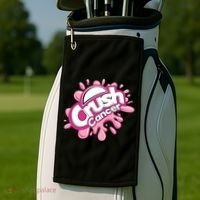 Crush Cancer Breast Cancer Awareness Golf Towel thumb 2