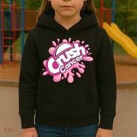 Crush Cancer Breast Cancer Awareness Kids Hoodie thumb 3