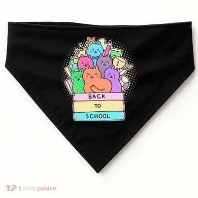 Cute Colorful Back to School Book Cats USA-Made Doggie Bandana