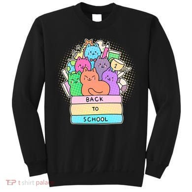 Cute Colorful Back to School Book Cats Sweatshirt