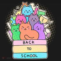 Cute Colorful Back to School Book Cats T-Shirt thumb 7
