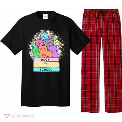 Cute Colorful Back to School Book Cats Pajama Set