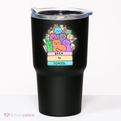 Cute Colorful Back to School Book Cats Tumbler