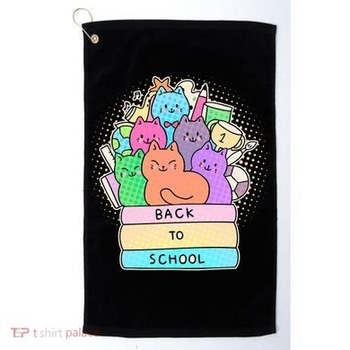 Cute Colorful Back to School Book Cats Golf Towel