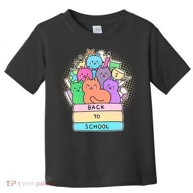 Cute Colorful Back to School Book Cats Toddler T-Shirt