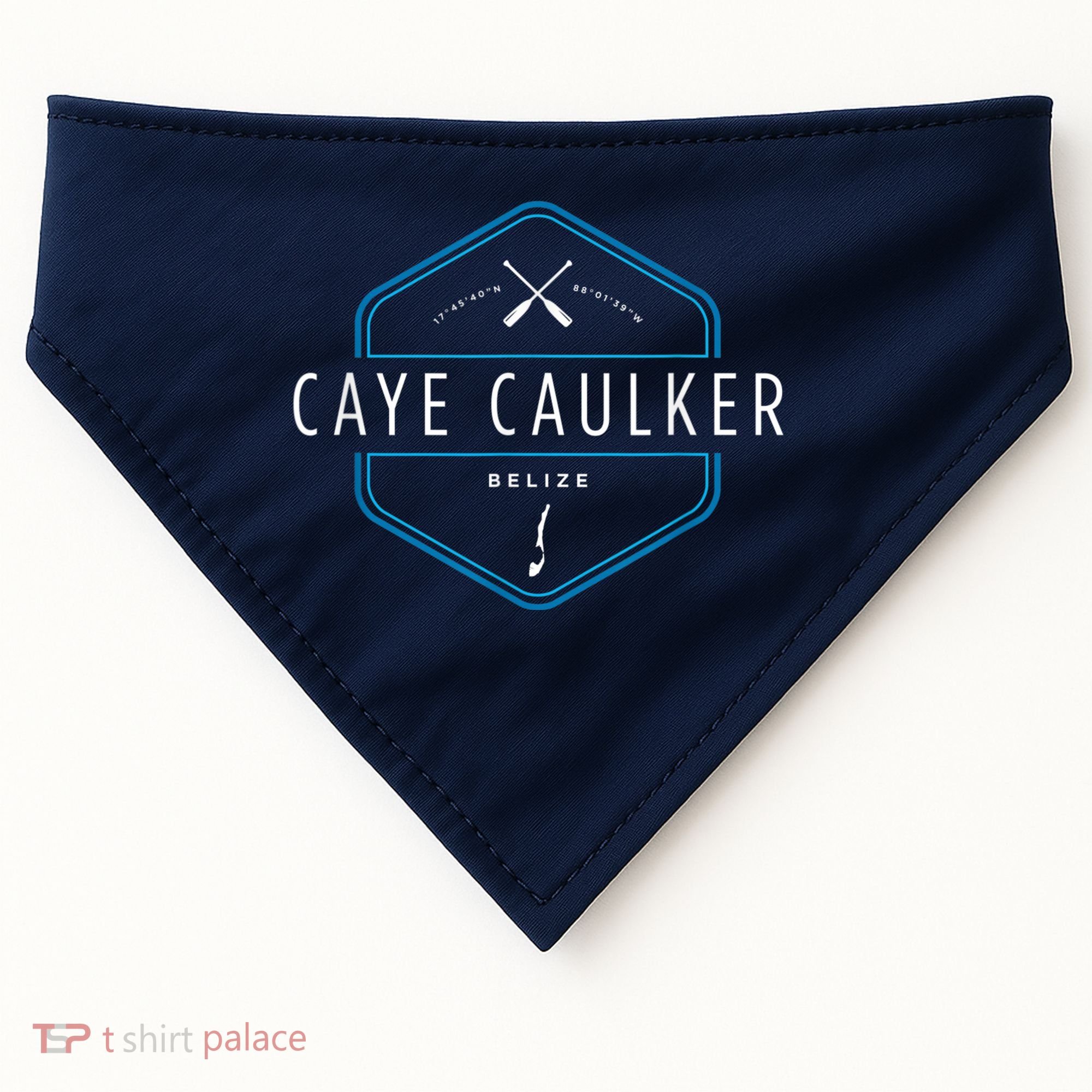 Caye Caulker Belize Beach Graphic USA-Made Doggie Bandana