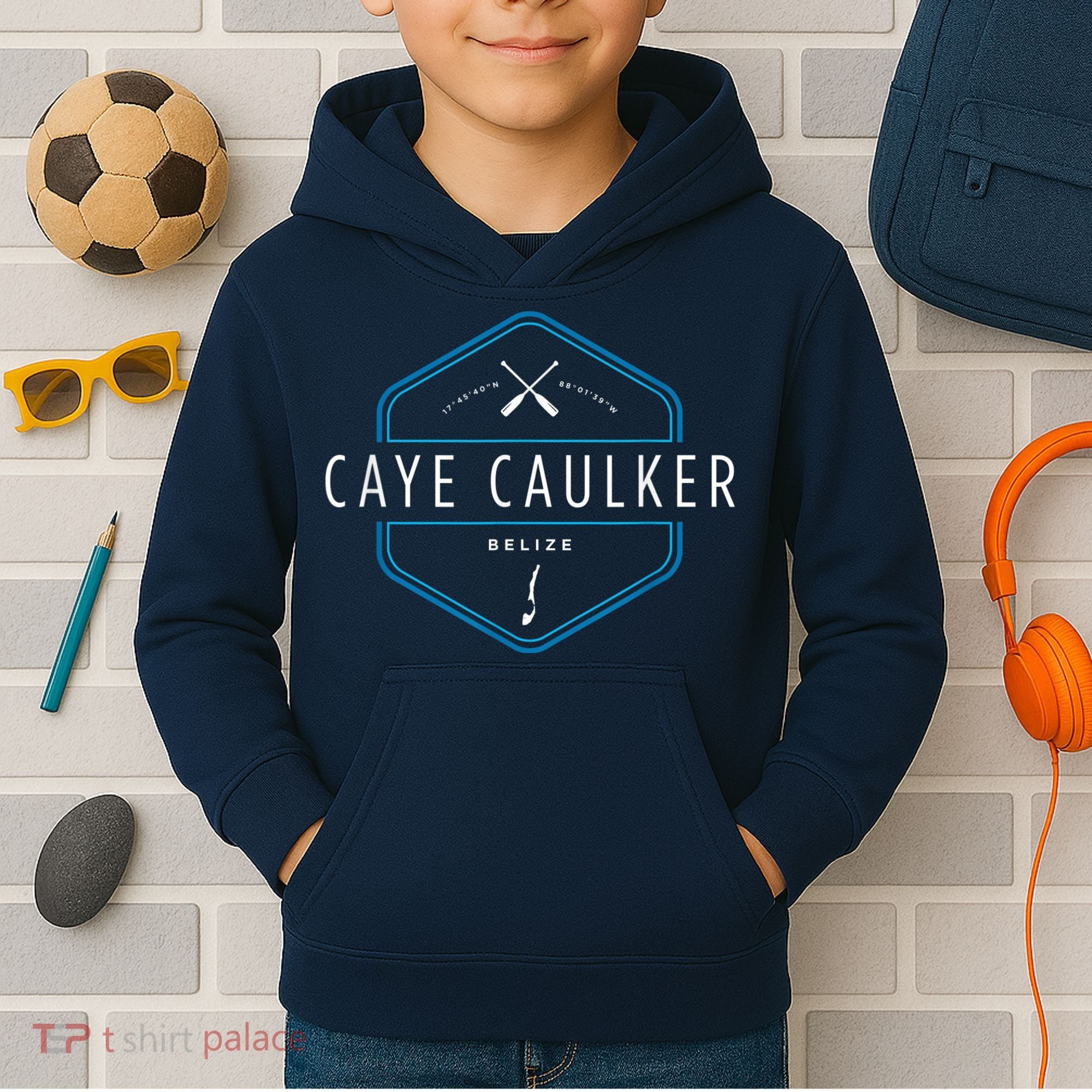 Caye Caulker Belize Beach Graphic Kids Hoodie