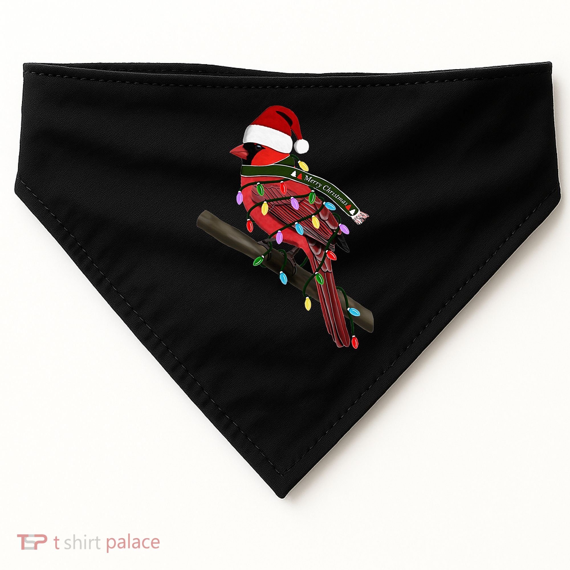 Cardinal Christmas Bird Santa Claus Biologist Animal USA-Made Doggie Bandana