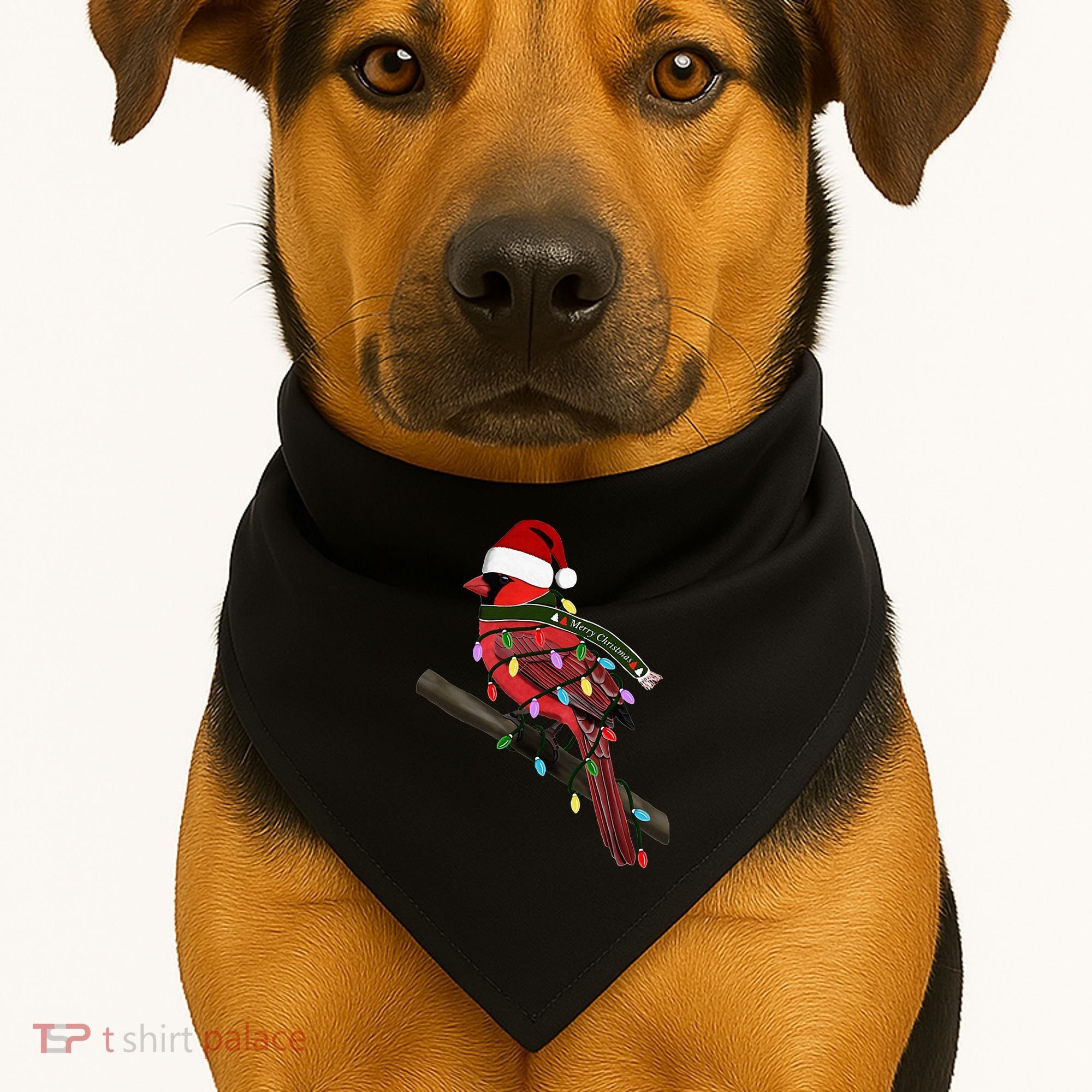 Cardinal Christmas Bird Santa Claus Biologist Animal USA-Made Doggie Bandana