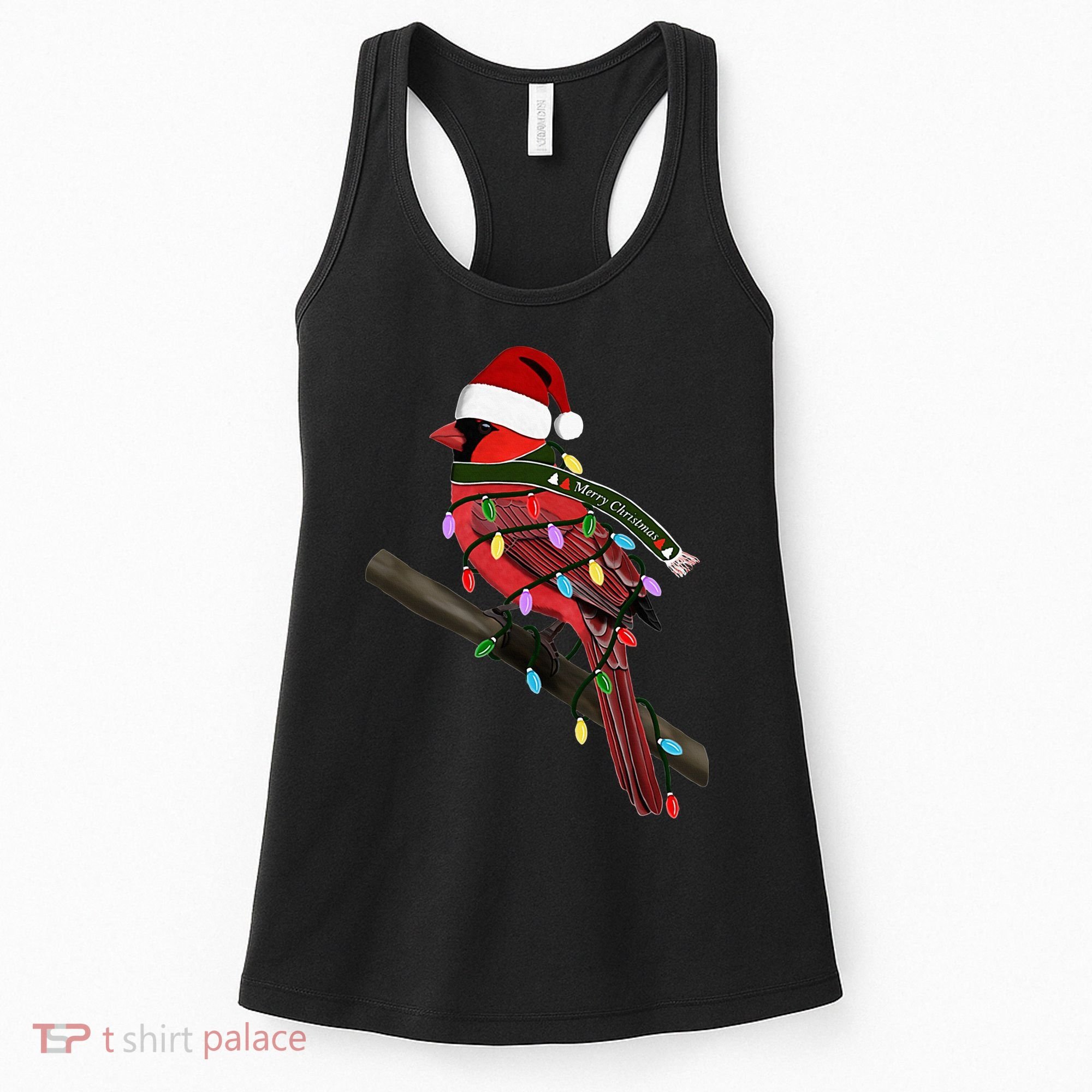 Cardinal Christmas Bird Santa Claus Biologist Animal Women's Tank Top