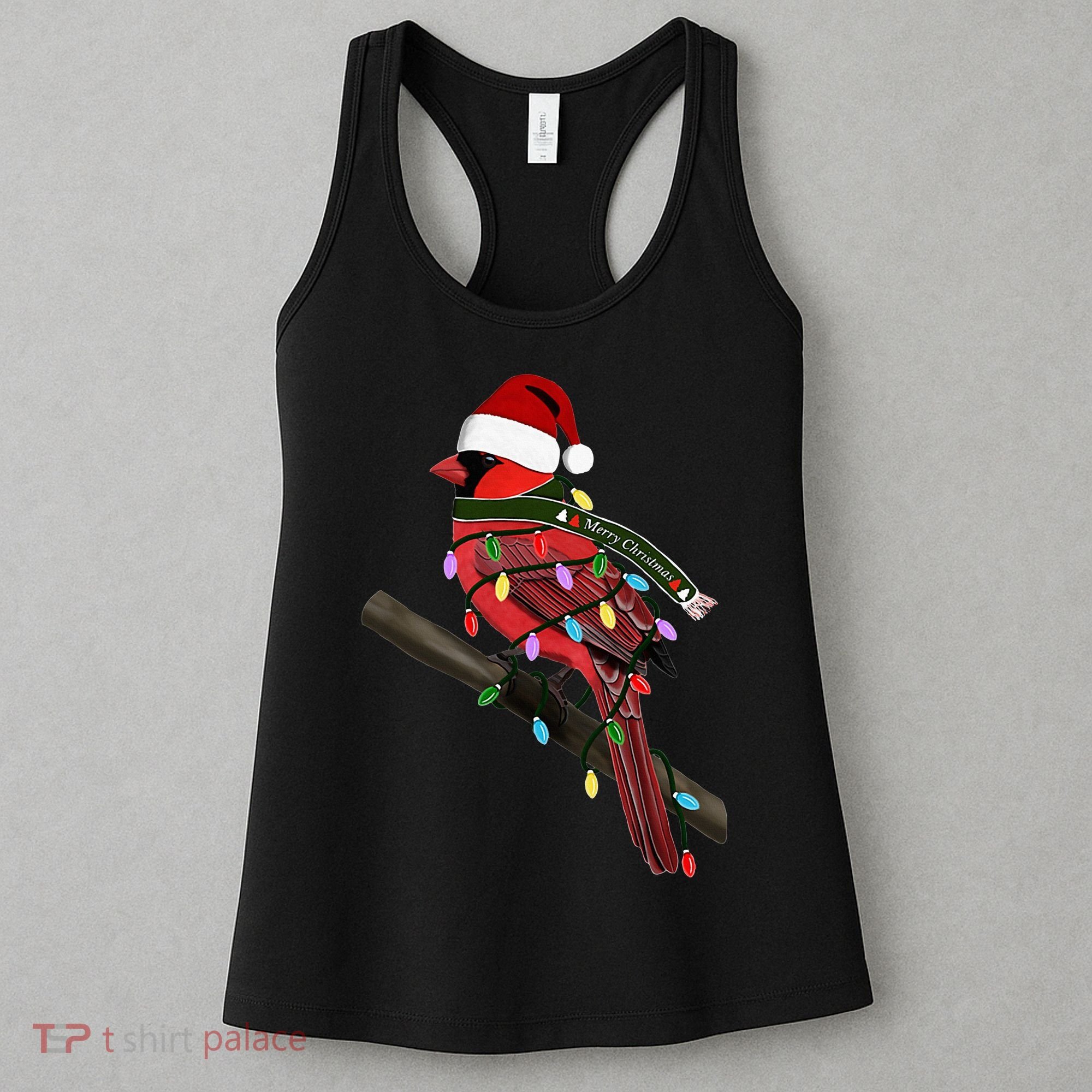 Cardinal Christmas Bird Santa Claus Biologist Animal Women's Tank Top