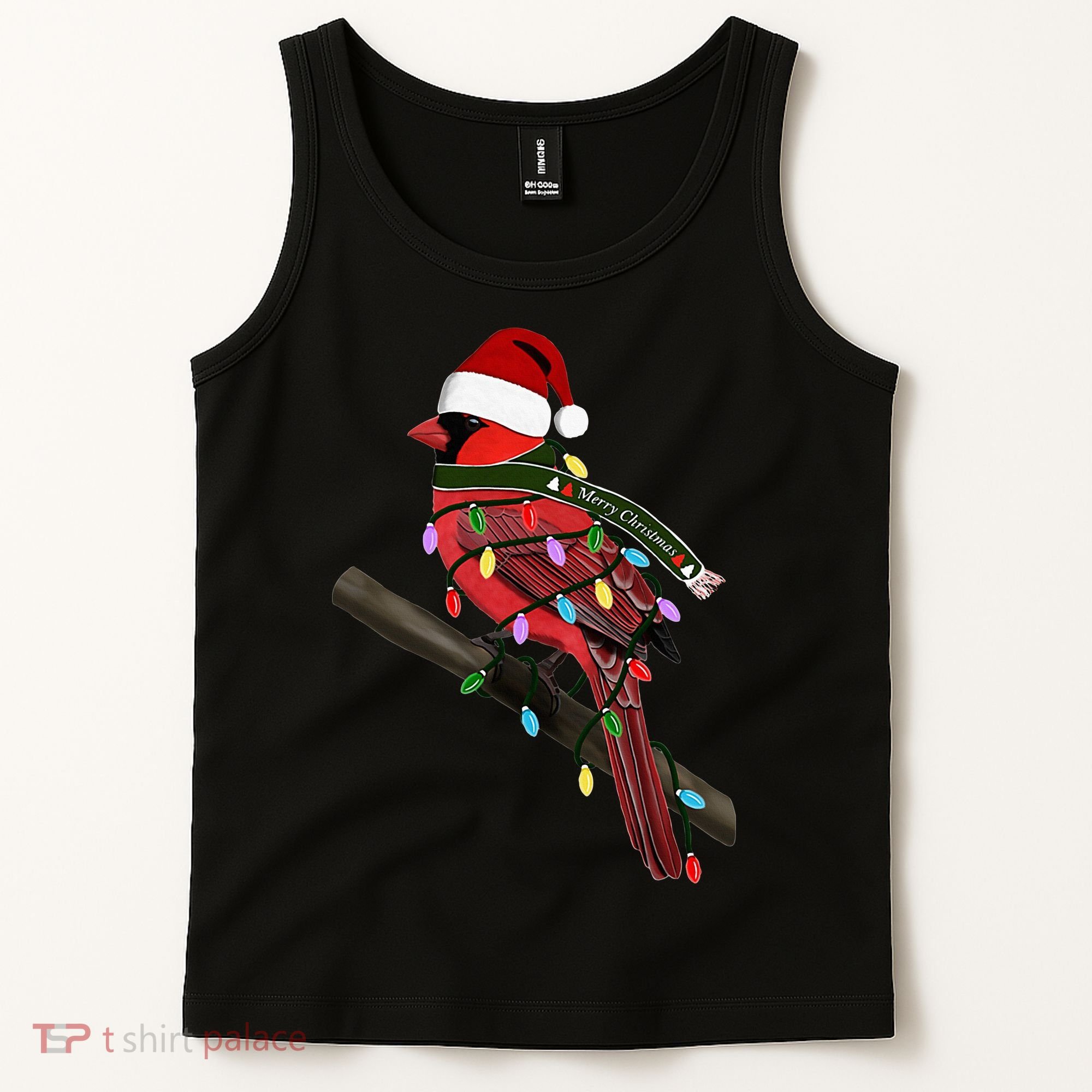 Cardinal Christmas Bird Santa Claus Biologist Animal Tank Top