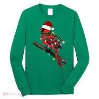 Cardinal Christmas Bird Santa Claus Biologist Animal Long Sleeve Shirt thumb 0