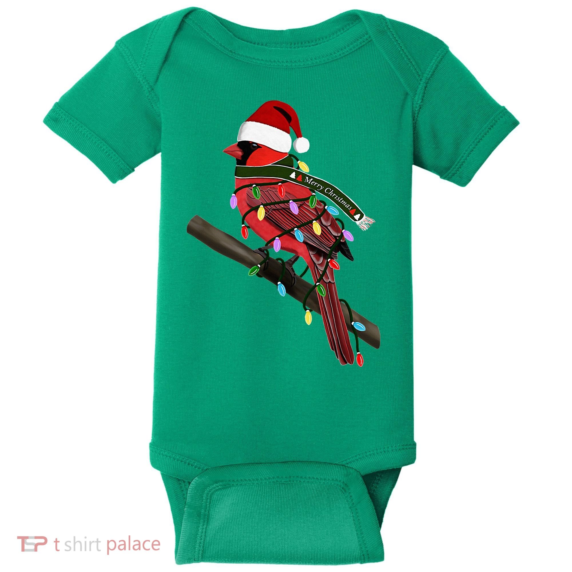 Cardinal Christmas Bird Santa Claus Biologist Animal Baby Bodysuit