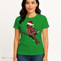 Cardinal Christmas Bird Santa Claus Biologist Animal Women's T-Shirt thumb 4