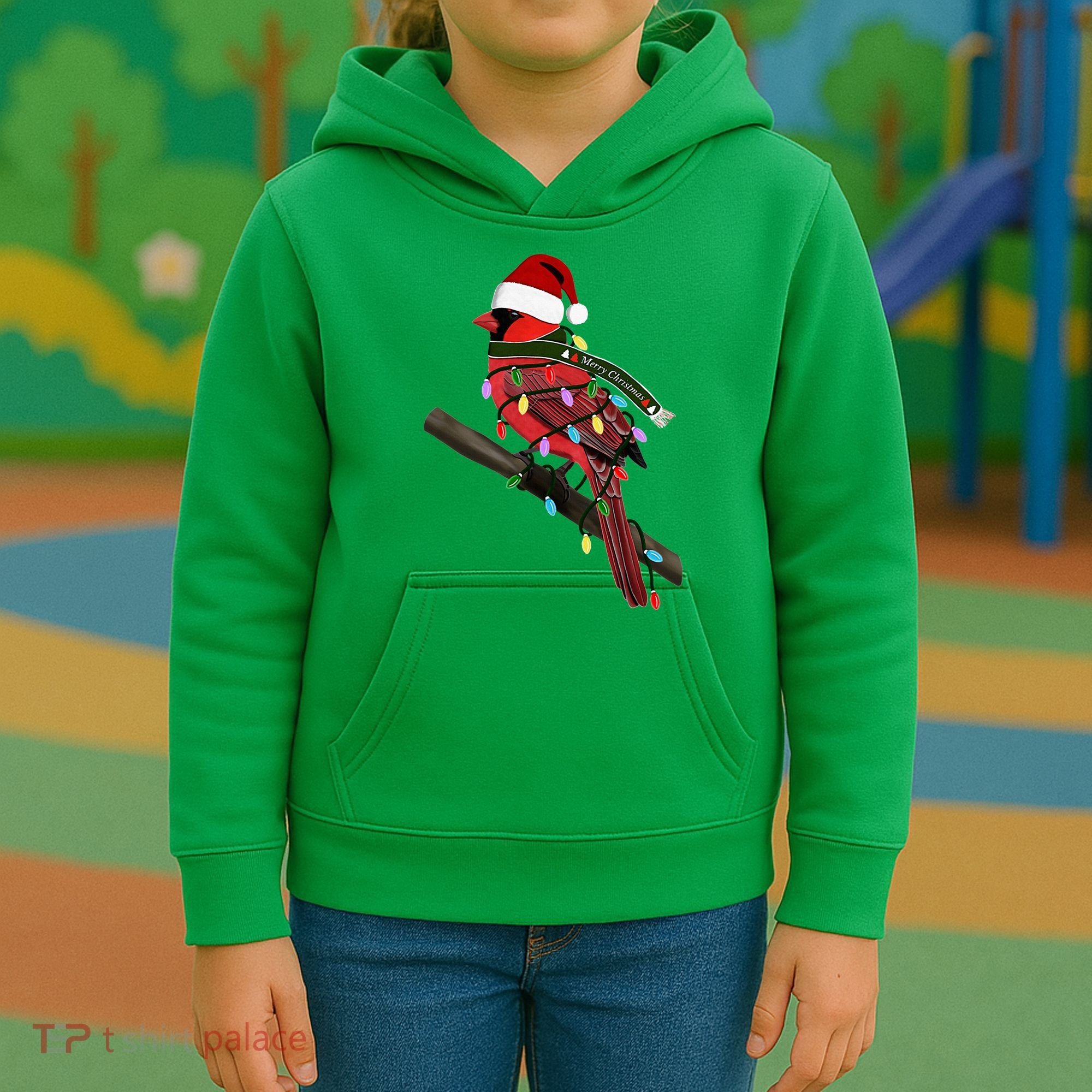 Cardinal Christmas Bird Santa Claus Biologist Animal Kids Hoodie