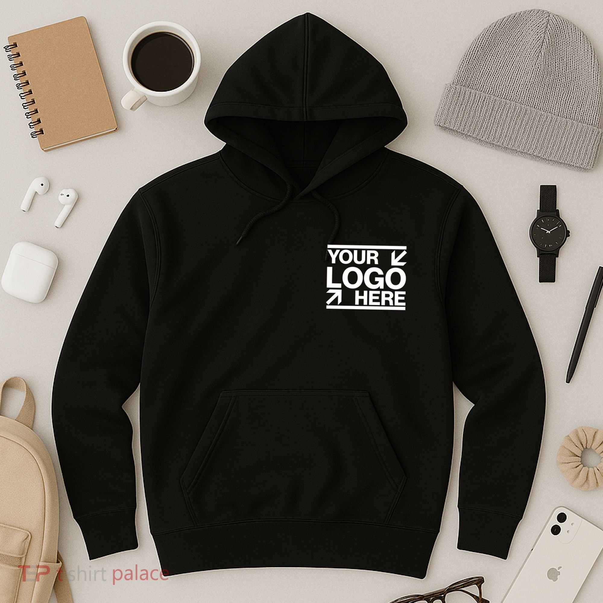 Custom Company Brand Pocket Customize Logo Hoodie