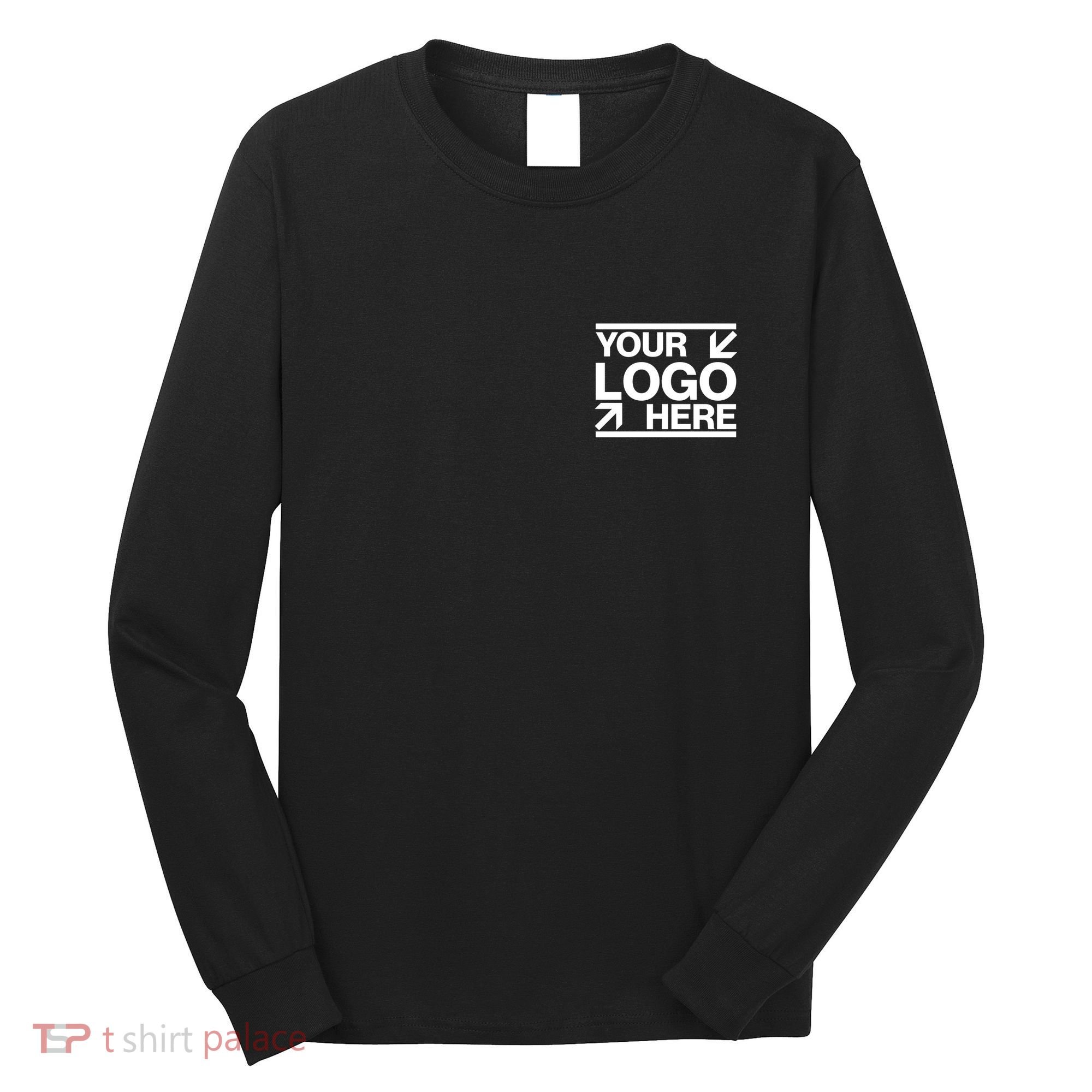 Custom Company Brand Pocket Customize Logo Long Sleeve Shirt