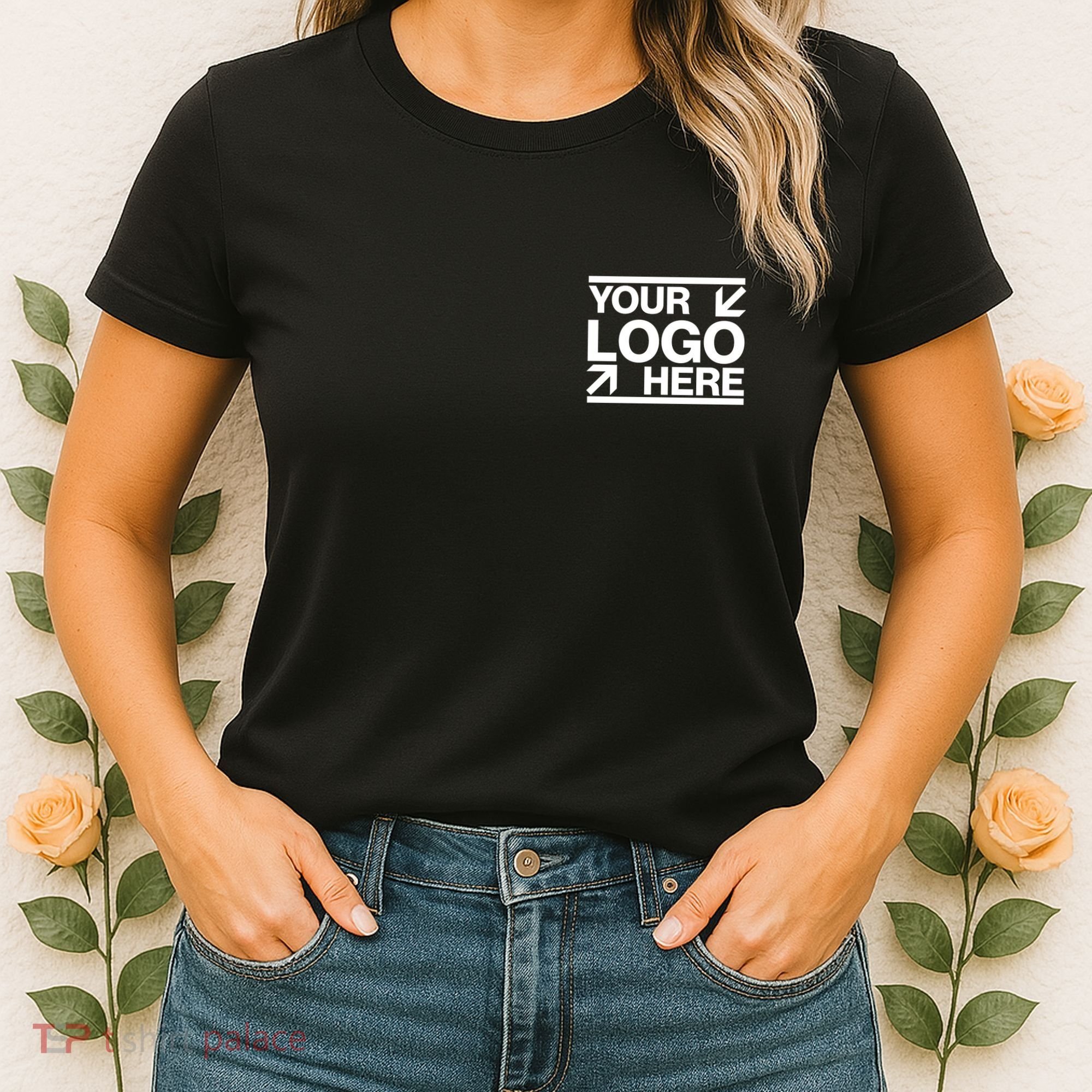 Custom Company Brand Pocket Customize Logo Women's T-Shirt