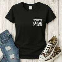 Custom Company Brand Pocket Customize Logo Women's T-Shirt thumb 3