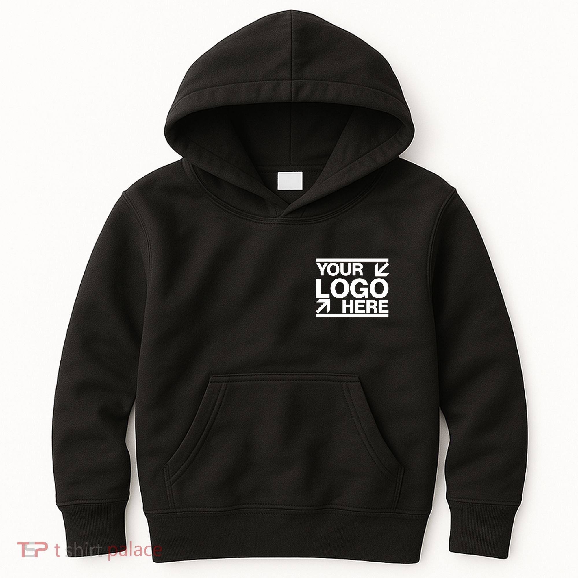 Custom Company Brand Pocket Customize Logo Kids Hoodie
