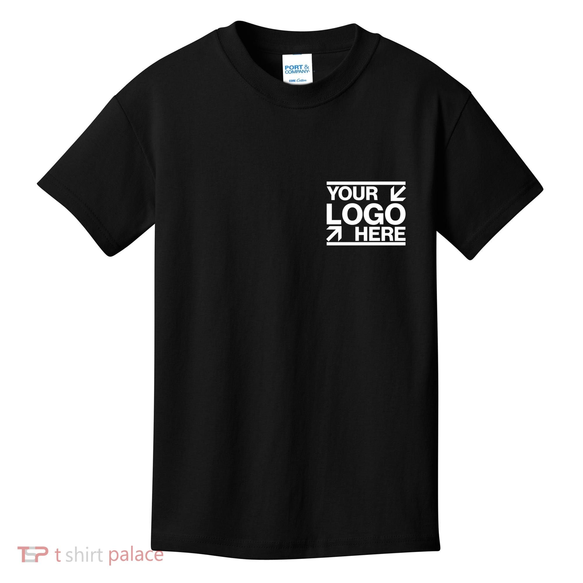 Custom Company Brand Pocket Customize Logo Kids T-Shirt