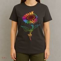 Cute Colorful Be Kind Rainbow Sunflower Puzzle Pieces T-Shirt thumb 4