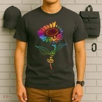 Cute Colorful Be Kind Rainbow Sunflower Puzzle Pieces T-Shirt thumb 6