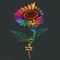 Cute Colorful Be Kind Rainbow Sunflower Puzzle Pieces T-Shirt thumb 7