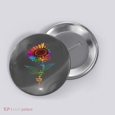 Cute Colorful Be Kind Rainbow Sunflower Puzzle Pieces Button