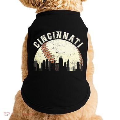 Cincinnati Cityscape Baseball Lover Women Doggie Tank