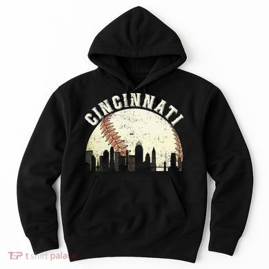 Cincinnati Cityscape Baseball Lover Women Hoodie
