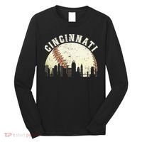 Cincinnati Cityscape Baseball Lover Women Long Sleeve Shirt thumb 0
