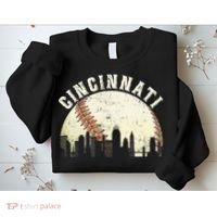 Cincinnati Cityscape Baseball Lover Women Sweatshirt thumb 2