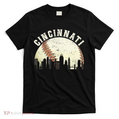 Cincinnati Cityscape Baseball Lover Women T-Shirt