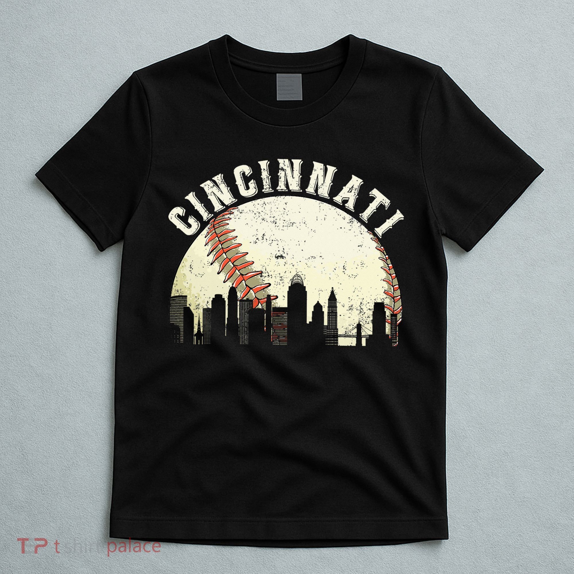 Cincinnati Cityscape Baseball Lover Women T-Shirt