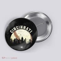 Cincinnati Cityscape Baseball Lover Women Button thumb 0