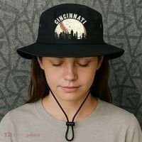 Cincinnati Cityscape Baseball Lover Women Bucket Hat thumb 3