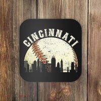 Cincinnati Cityscape Baseball Lover Women Coaster thumb 0
