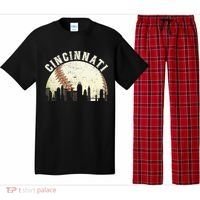 Cincinnati Cityscape Baseball Lover Women Pajama Set thumb 0