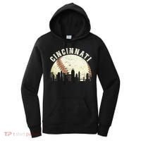 Cincinnati Cityscape Baseball Lover Women Women's Hoodie thumb 0