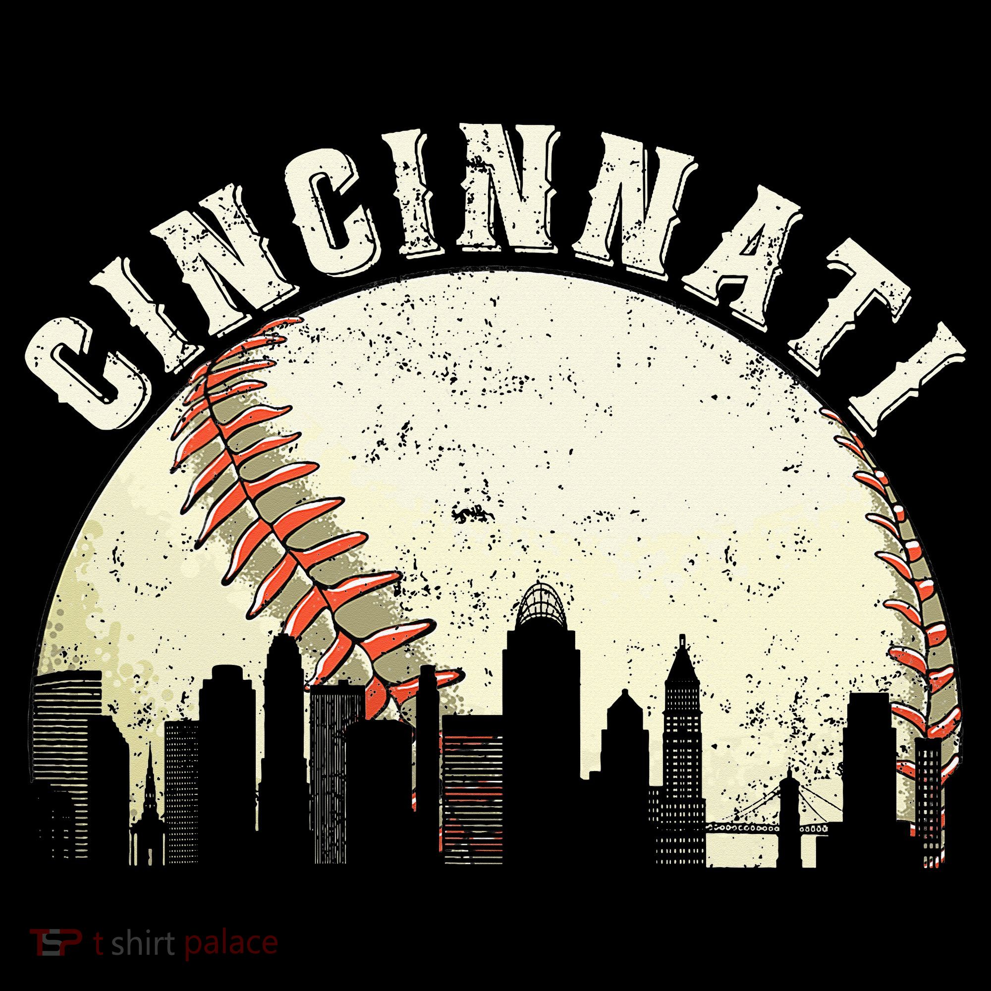 Cincinnati Cityscape Baseball Lover Women Women's Hoodie