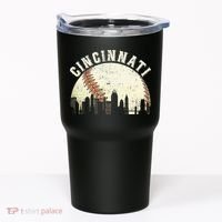 Cincinnati Cityscape Baseball Lover Women Tumbler thumb 0