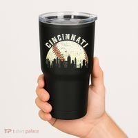 Cincinnati Cityscape Baseball Lover Women Tumbler thumb 2